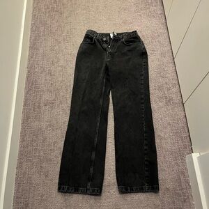 Ragged high rise straight jeans